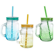 TRINKGLAS - Blau/Gelb, Basics, Glas (10,5/8/13cm)