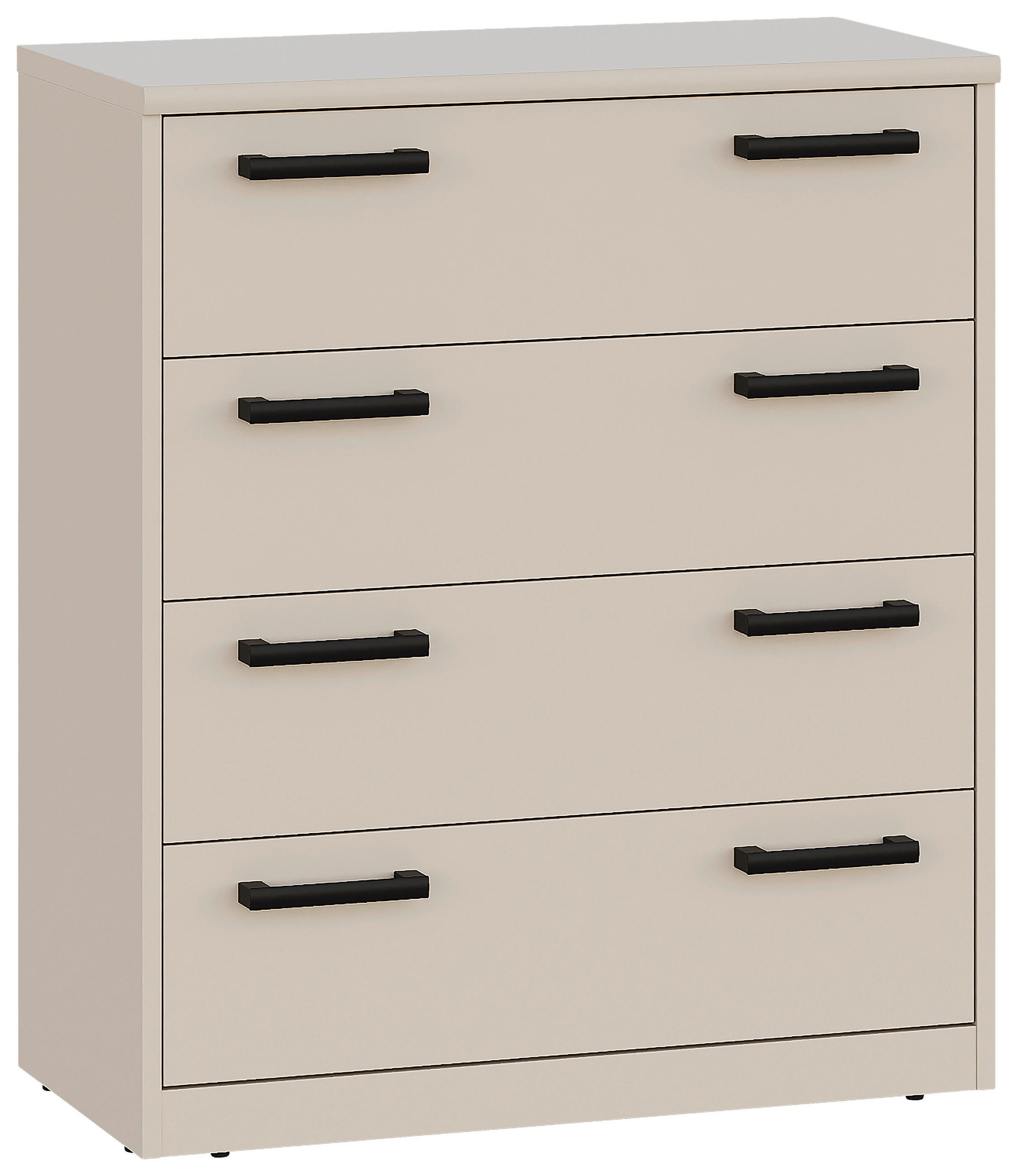 KOMMODE  in 72/84/36 cm  - Kaschmir/Schwarz, Basics, Holzwerkstoff/Kunststoff (72/84/36cm) - Xora