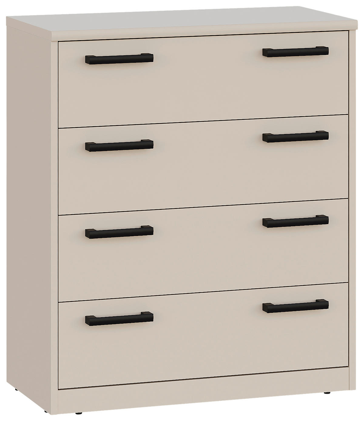 KOMMODE  in 72/84/36 cm  - Kaschmir/Schwarz, Basics, Holzwerkstoff/Kunststoff (72/84/36cm) - Xora