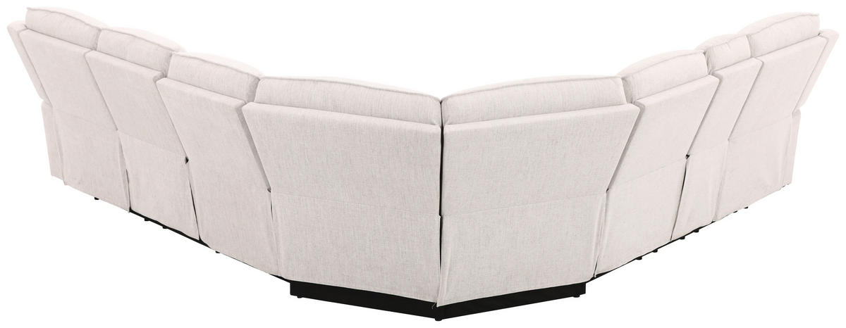 ECKSOFA  Weiß Leinenoptik  - Schwarz/Weiß, KONVENTIONELL, Holz/Kunststoff (240/102/265cm) - Livetastic