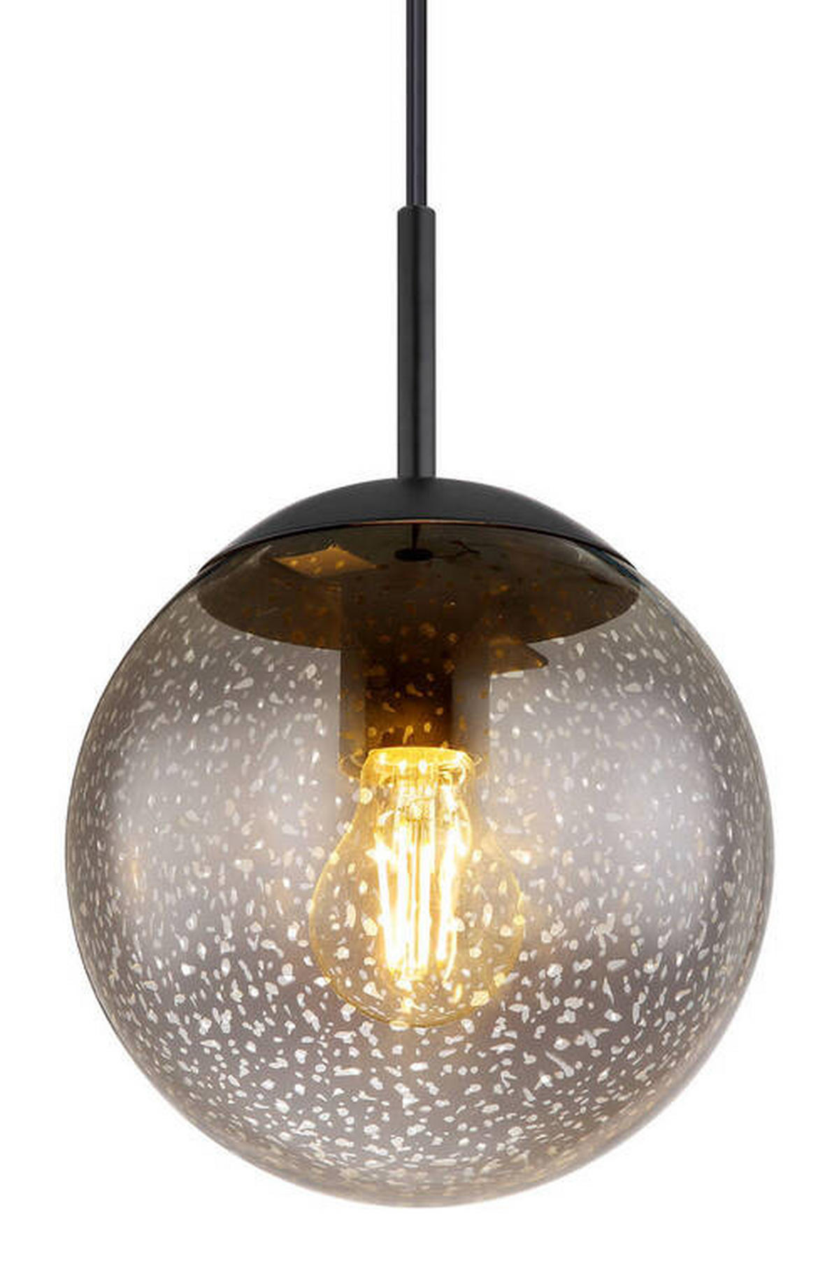 HÄNGELEUCHTE 20/120 cm   - Schwarz/Grau, Design, Glas/Kunststoff (20/120cm) - Globo