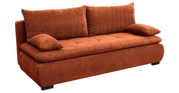 SCHLAFSOFA in Webstoff, Plüsch Rostfarben  - Rostfarben/Schwarz, KONVENTIONELL, Textil (203/72-96/98cm) - Novel