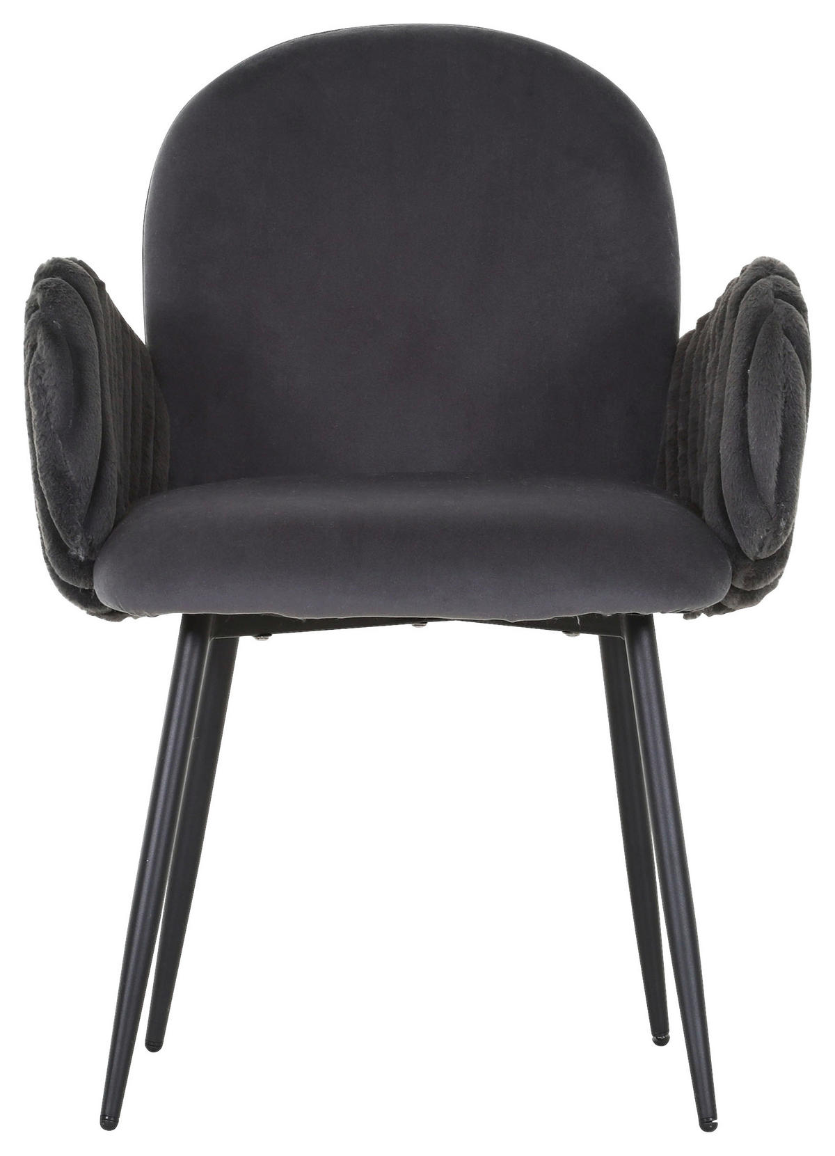 STOL MED ARMSTÖD sammet, plysch  - svart, Design, metall/textil (63/83/62cm) - Landscape