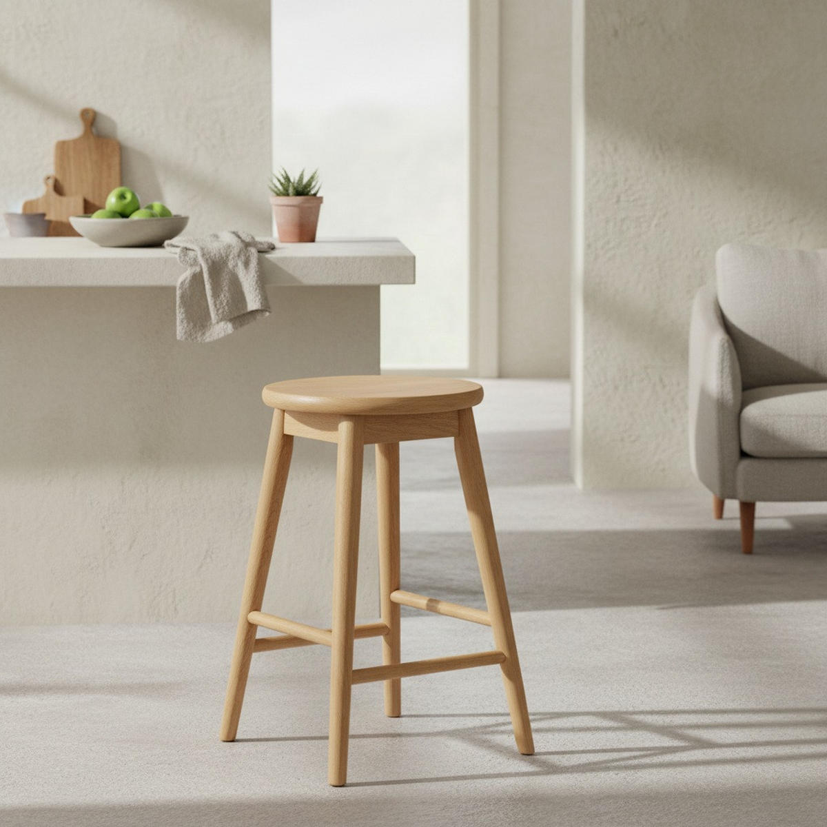 HOCKER Eiche Eichefarben  - Eichefarben, Natur, Holz (30/45/30cm) - Linea Natura