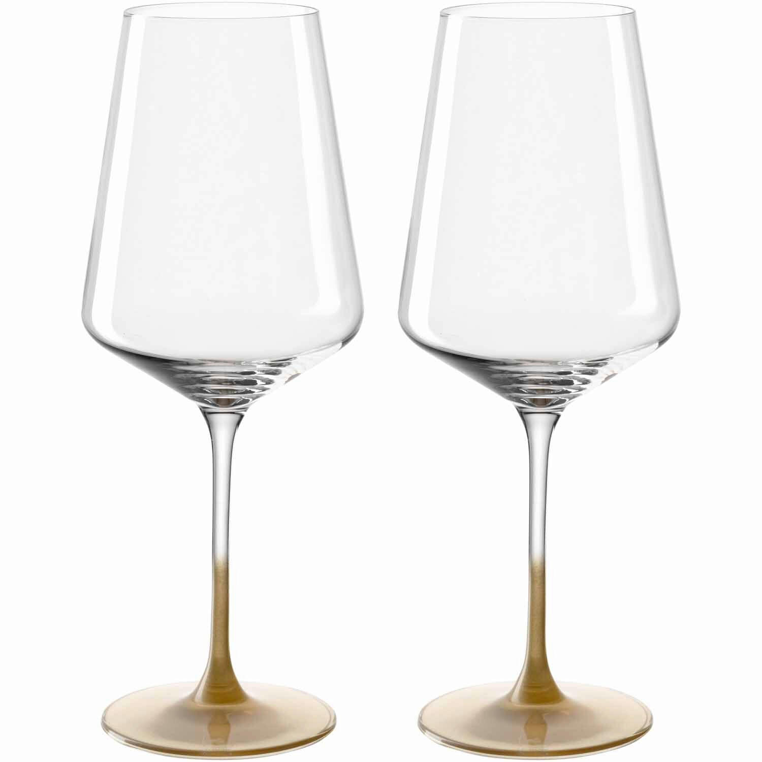 POHÁR NA VÍNO - číra/zlatá, Lifestyle, sklo (12,5/24/6,5cm) - Leonardo