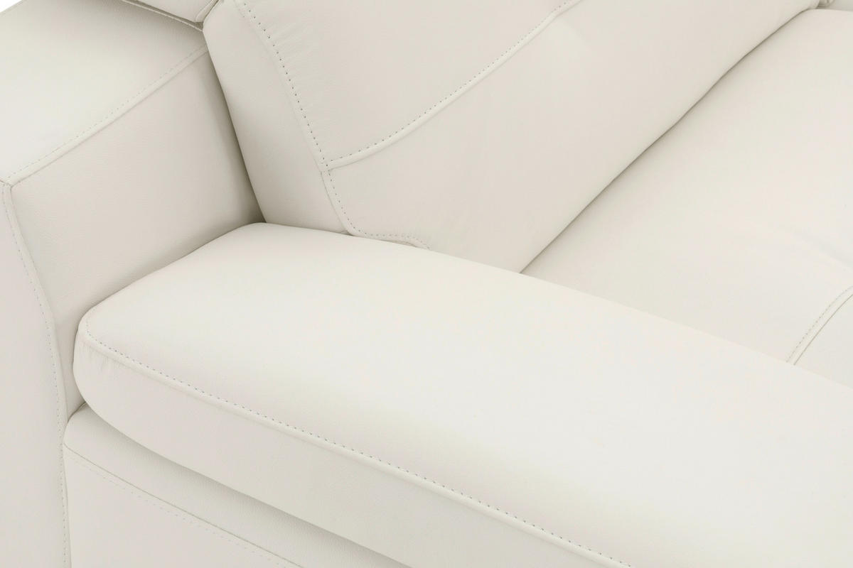 ECKSOFA Weiß Echtleder  - Schwarz/Weiß, MODERN, Leder/Metall (287/224cm) - MID.YOU