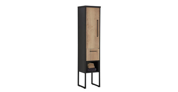 SEITENSCHRANK 30/128/30 cm - Schwarz, Design, Holzwerkstoff/Metall (30/128/30cm) - Dieter Knoll