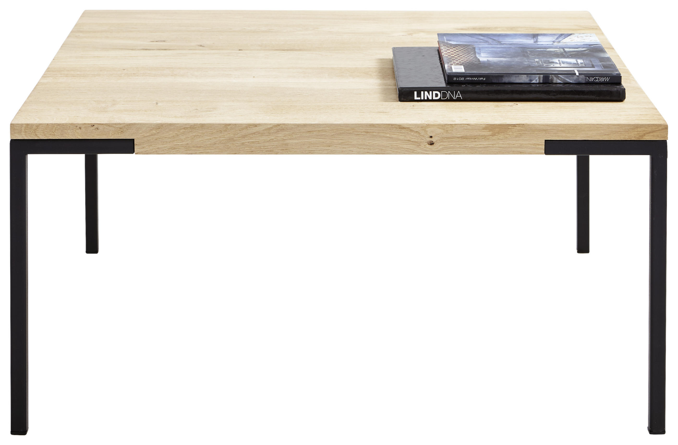 Thumbnail - Novel Couchtisch, Schwarz, Eiche, Holz, Metall, Eiche, massiv, quadratisch, eckig, 80x40x80 cm, Wohnzimmer, Wohnzimmerti...