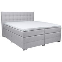 BOXSPRINGBETT 160/200 cm  in Hellgrau  - Chromfarben/Hellgrau, KONVENTIONELL, Kunststoff/Textil (160/200cm) - Boxxx