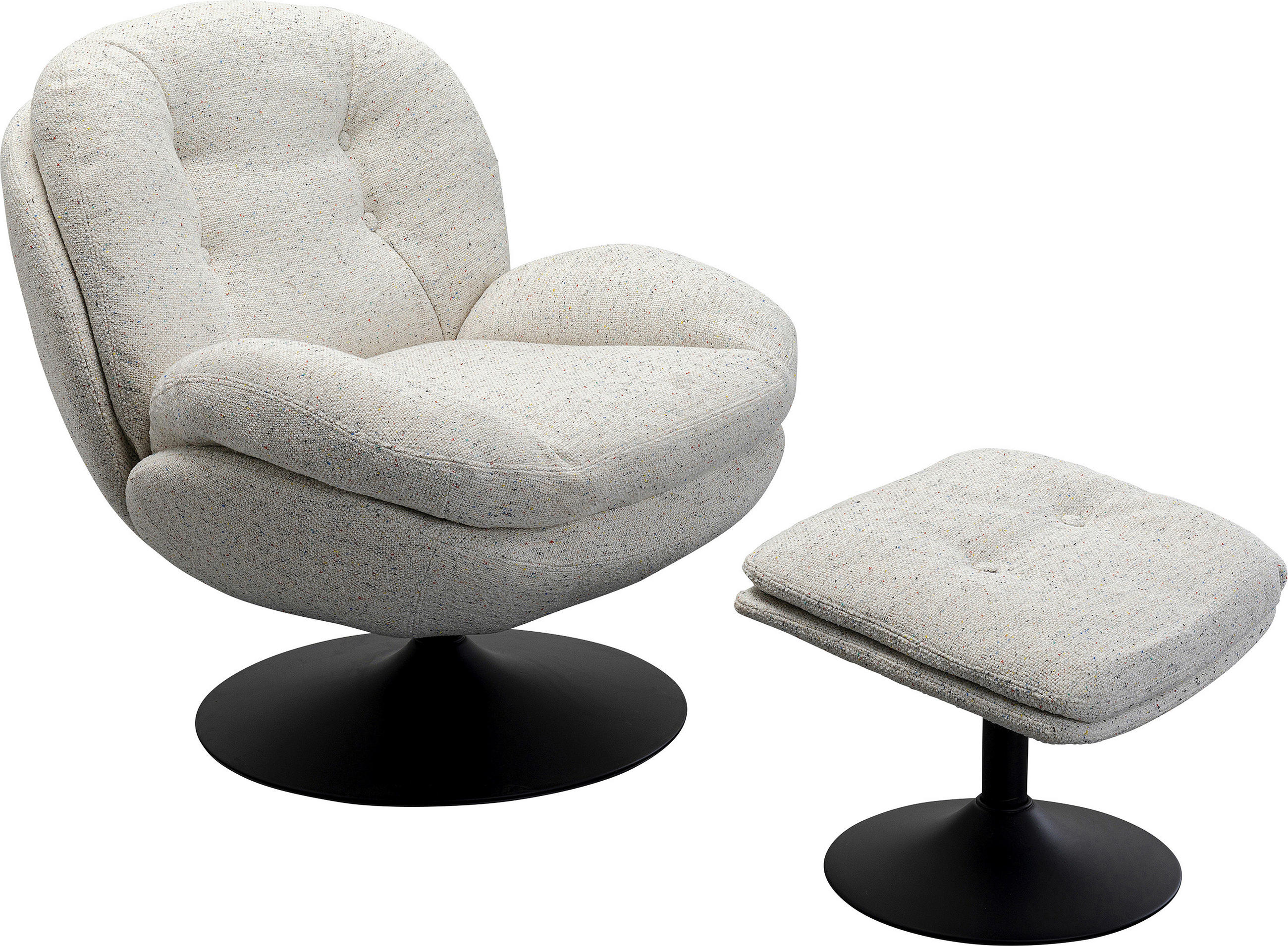 SESSELSET in Flachgewebe Grau  - Schwarz/Grau, MODERN, Textil/Metall (84/81/84cm) - Kare-Design