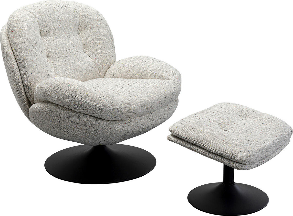 SESSELSET STANFORD Flachgewebe Hocker    - Schwarz/Grau, MODERN, Textil/Metall (84/81/84cm) - Kare-Design