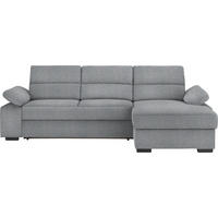 ECKSOFA  in Webstoff Grau  258/166 cm  - Dunkelbraun/Grau, KONVENTIONELL, Kunststoff/Textil (258/166cm) - Cantus