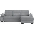 ECKSOFA in Webstoff Grau  258/166 cm  - Dunkelbraun/Grau, KONVENTIONELL, Kunststoff/Textil (258/166cm) - Cantus