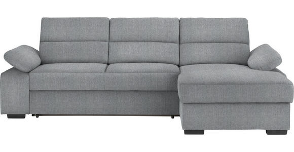 ECKSOFA in Webstoff Grau  258/166 cm  - Dunkelbraun/Grau, KONVENTIONELL, Kunststoff/Textil (258/166cm) - Cantus