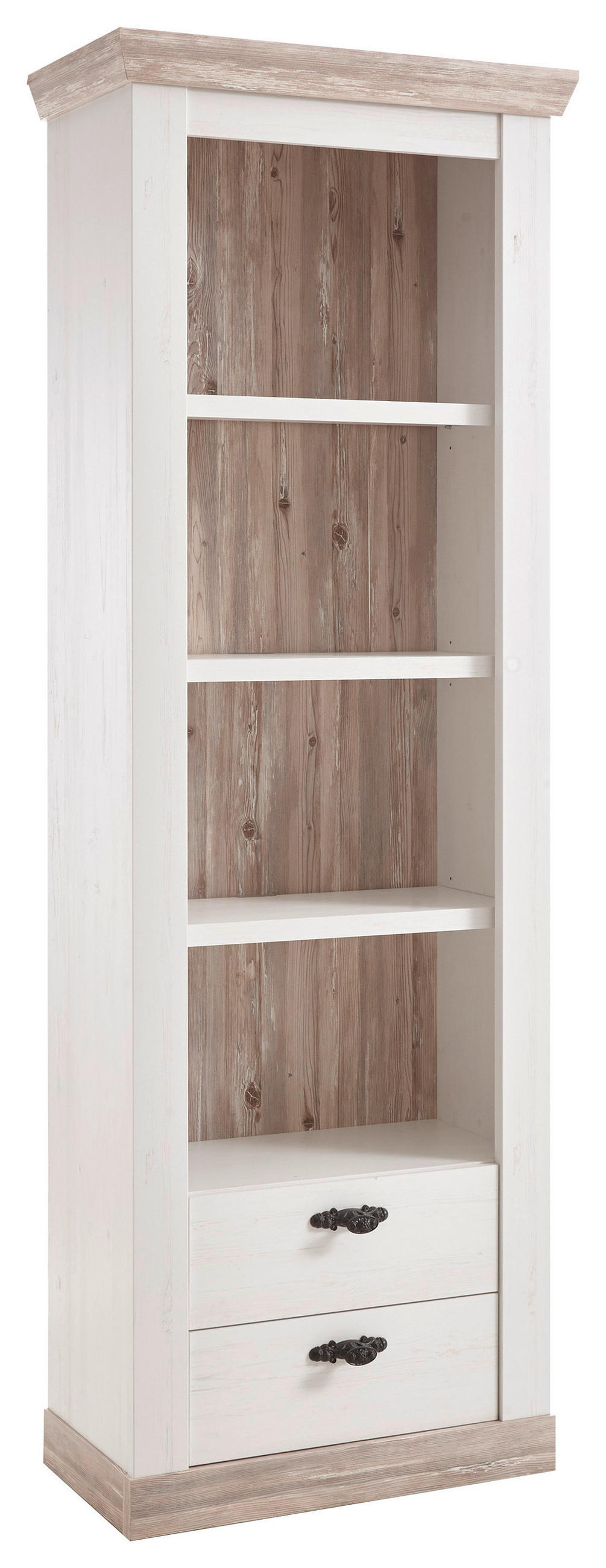 VITRINE in Pinienfarben  - Schwarz/Pinienfarben, Design, Holzwerkstoff/Metall (70/201/37cm) - MID.YOU