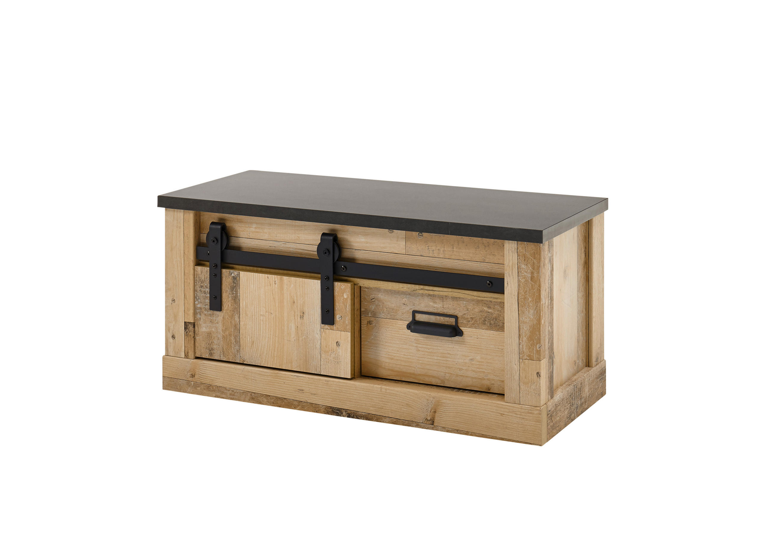 GARDEROBENBANK  in 93/46/43 cm  - Anthrazit/Schwarz, Design, Holzwerkstoff/Metall (93/46/43cm) - Modante
