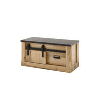 GARDEROBENBANK  in 93/46/43 cm  - Anthrazit/Schwarz, Design, Holzwerkstoff/Metall (93/46/43cm) - Modante