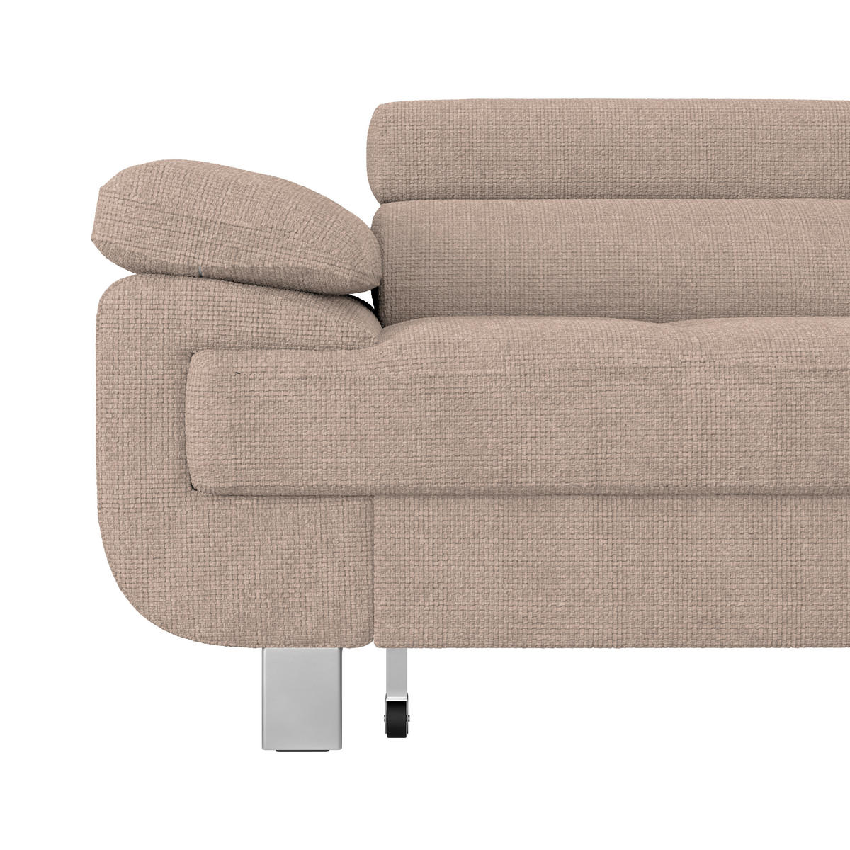ECKSOFA Beige Drell  - Beige, MODERN, Textil/Metall (270/230cm) - MID.YOU