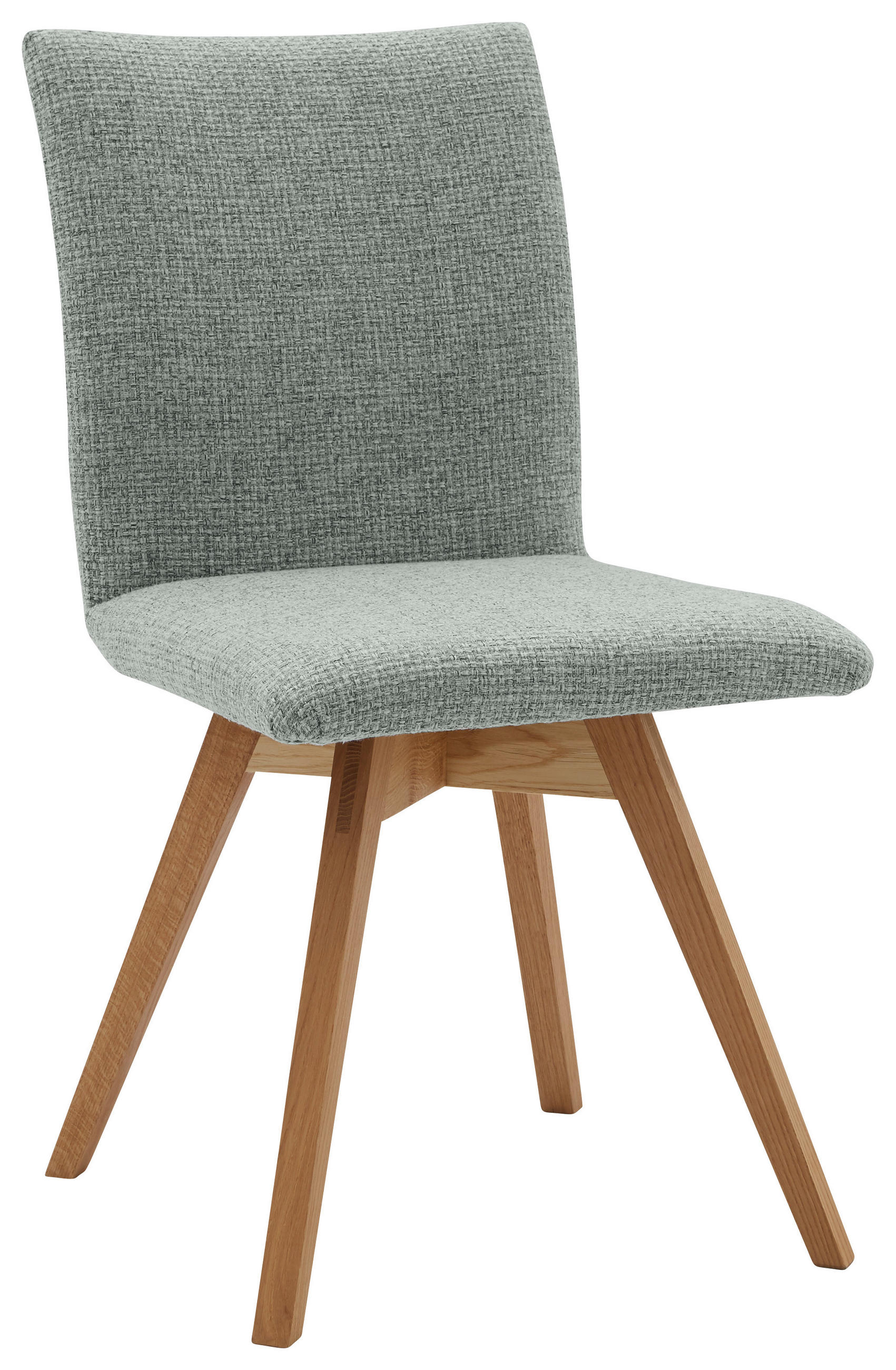 STUHL beflockt Eichefarben, Mintgrün Wildeiche massiv  - Eichefarben/Mintgrün, KONVENTIONELL, Holz/Textil (49/91/44cm) - Valnatura