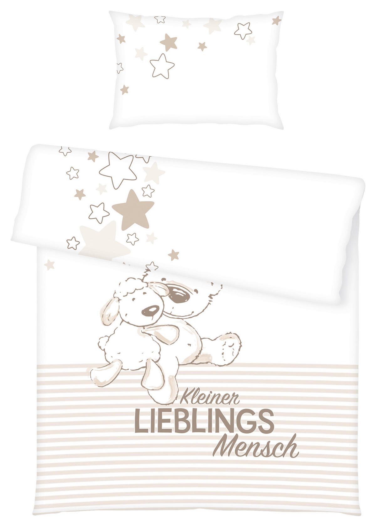 BABYBETTWÄSCHE 100/135 cm  - Beige/Braun, KONVENTIONELL, Textil (100/135cm)