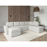 WOHNLANDSCHAFT TERMOLI Beige Jacquard  - Beige/Schwarz, Design, Kunststoff/Textil (155/297/212cm) - MID.YOU