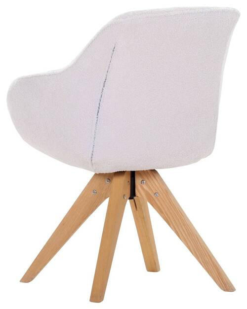 ARMLEHNSTUHL  in Bouclé, Teddystoff  - Eichefarben/Weiß, Design, Holz/Textil (60/83/65cm) - Landscape
