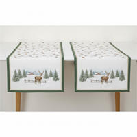 TISCHLÄUFER WHITE FOREST 140/45 cm  - Hellbraun/Pastellblau, Basics, Textil (140/45cm) - POZZI AND EASY LIFE