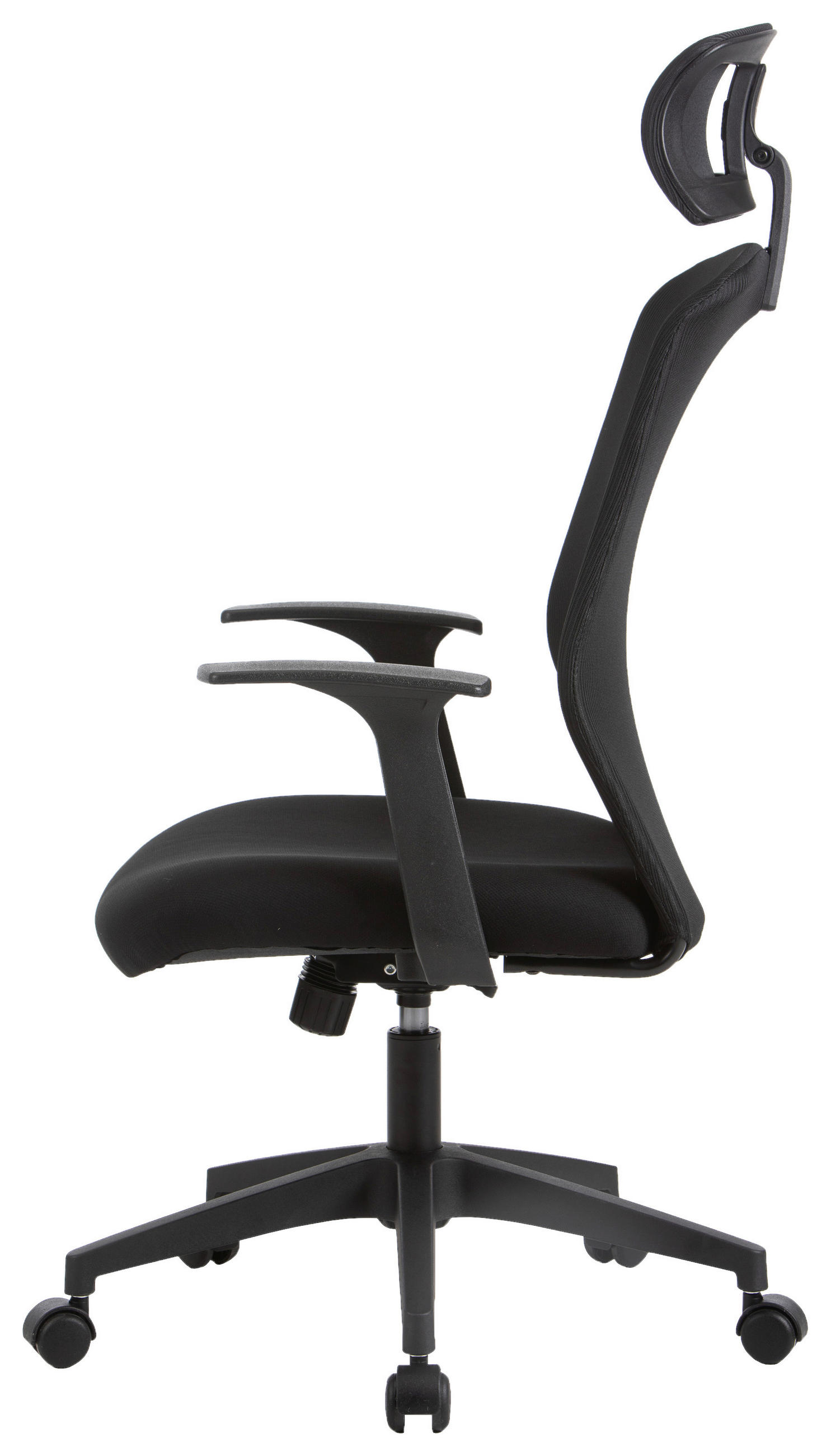 PISARNIŠKI STOL umetna masa, tekstil črna  - črna, Basics, umetna masa/tekstil (65/119-127/63cm) - Xora