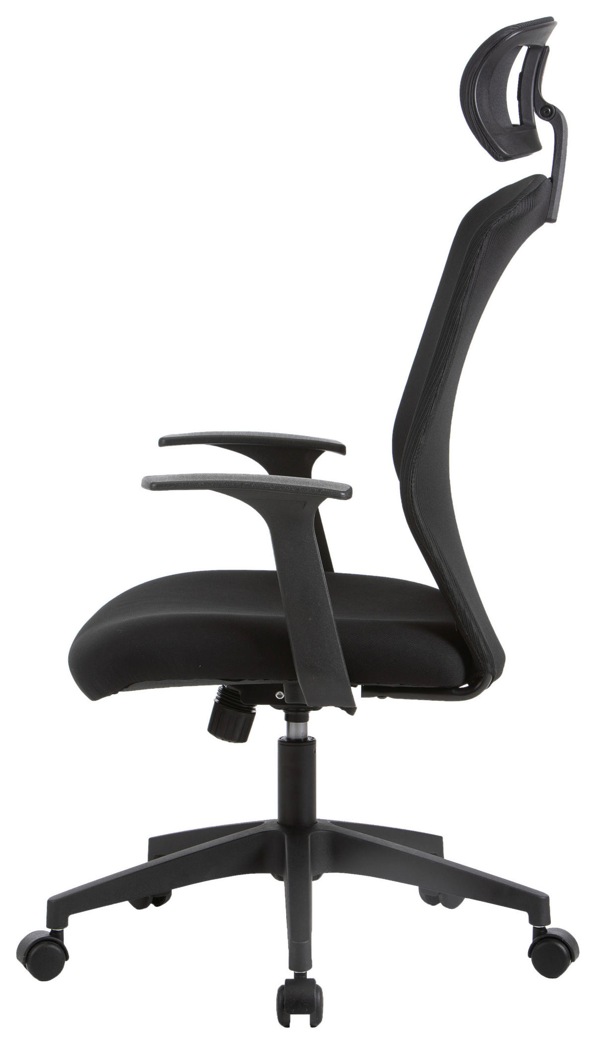 PISARNIŠKI STOL umetna masa, tekstil črna  - črna, Basics, umetna masa/tekstil (65/119-127/63cm) - Xora