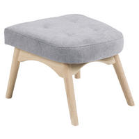 HOCKER Chenille Hellgrau  - Eichefarben/Hellgrau, Design, Holz/Textil (52/37/48cm) - Landscape