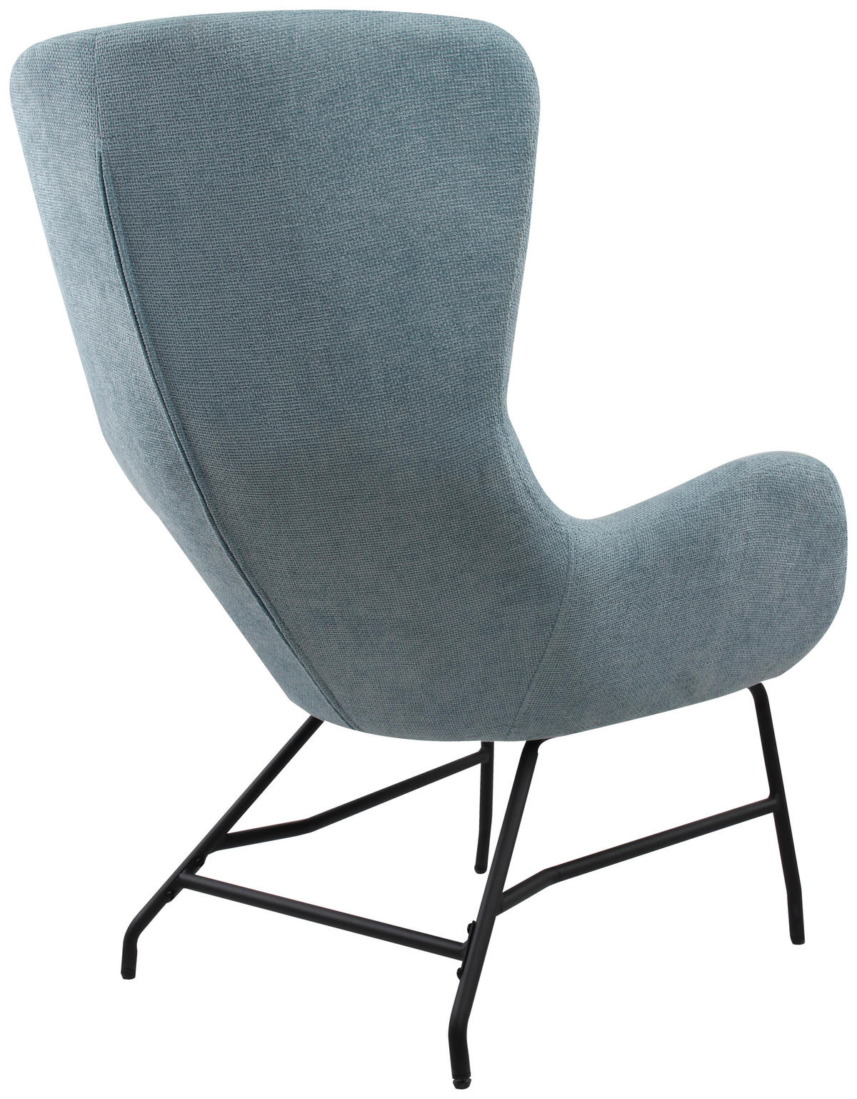 SESSEL in Bouclé Hellblau  - Schwarz/Hellblau, MODERN, Textil/Metall (77/106.5/84cm) - Livetastic
