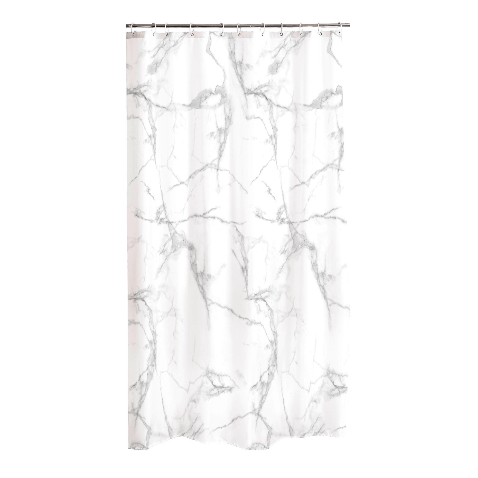KOPALNIŠKA ZAVESA  MARBLE   180/200 cm          bela  - bela, Basics, umetna masa (180/200cm) - Homeware