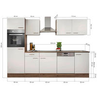 KUCHYŇSKÝ BLOK 280 cm - bílá/barvy dubu, Design, kov/kompozitní dřevo (280cm) - Respekta