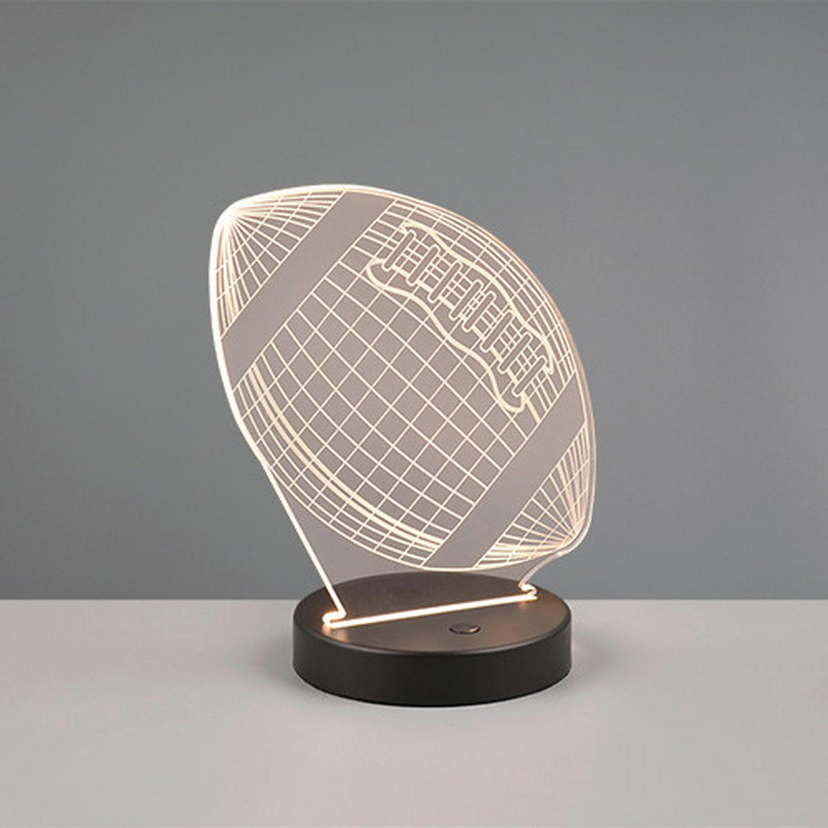 LED-TISCHLEUCHTE Football   - Transparent/Schwarz, Trend, Kunststoff/Metall (17,0/21,5/12,0cm)