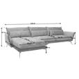 ECKSOFA in Webstoff Braun  - Schwarz/Braun, Design, Textil/Metall (165/338cm) - Hom`in