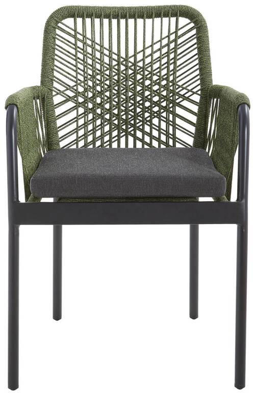 GARTENSESSEL Aluminium Grün, Schwarz  - Schwarz/Grün, Design, Textil/Metall (57/89/60cm) - Ambia Garden