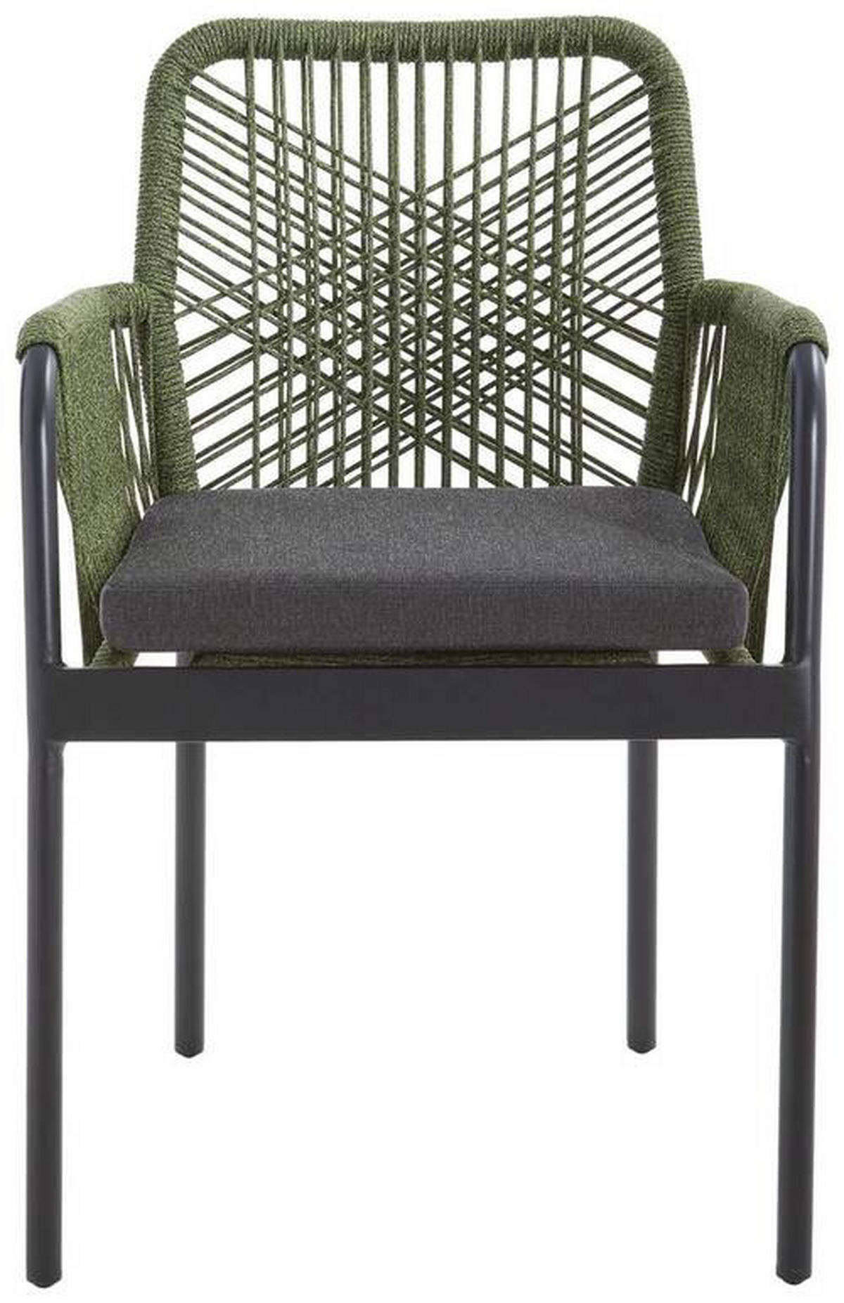 GARTENSESSEL Aluminium Grün, Schwarz  - Schwarz/Grün, Design, Textil/Metall (57/89/60cm) - Ambia Garden