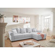 ECKSOFA Hellgrau Cord  - Hellgrau/Schwarz, KONVENTIONELL, Kunststoff/Textil (318/197cm) - Hom`in