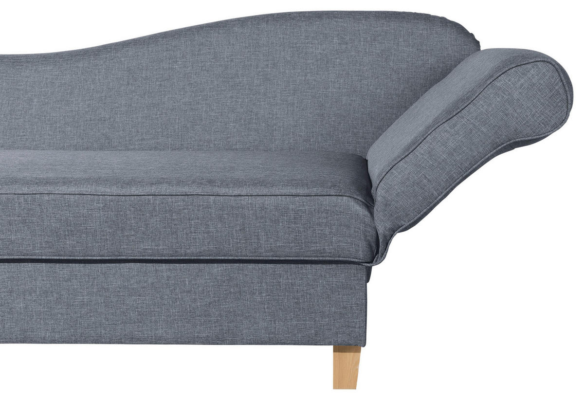 RÉCAMIERE Blau Flachgewebe  - Blau/Buchefarben, Design, Holz/Textil (190/88/82cm) - Max Winzer