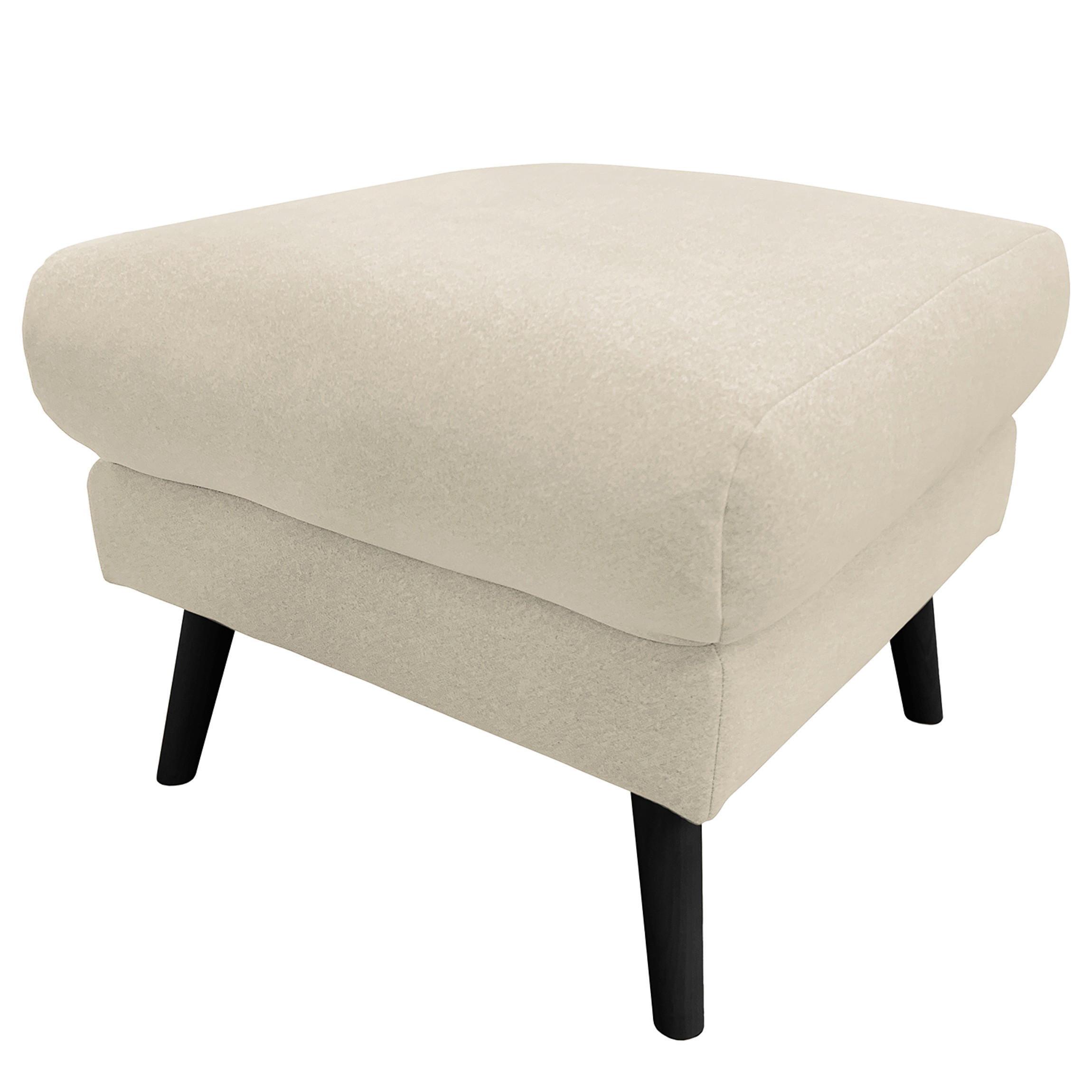 HOCKER in Textil Creme  - Creme/Schwarz, Design, Holz/Textil (61/49/65cm) - Livetastic
