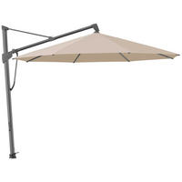 AMPELSCHIRM 350x350 cm Hellgrau  - Anthrazit/Hellgrau, KONVENTIONELL, Textil/Metall (350/350cm) - Glatz