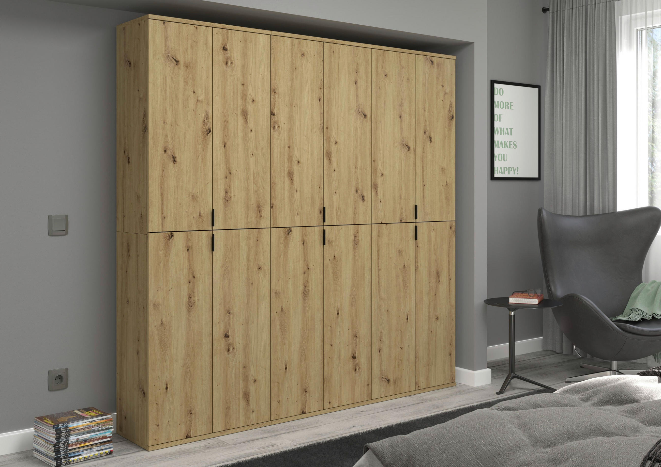GARDEROBE 3-teilig  in 183/193/34 cm  - KONVENTIONELL, Holzwerkstoff (183/193/34cm) - MID.YOU