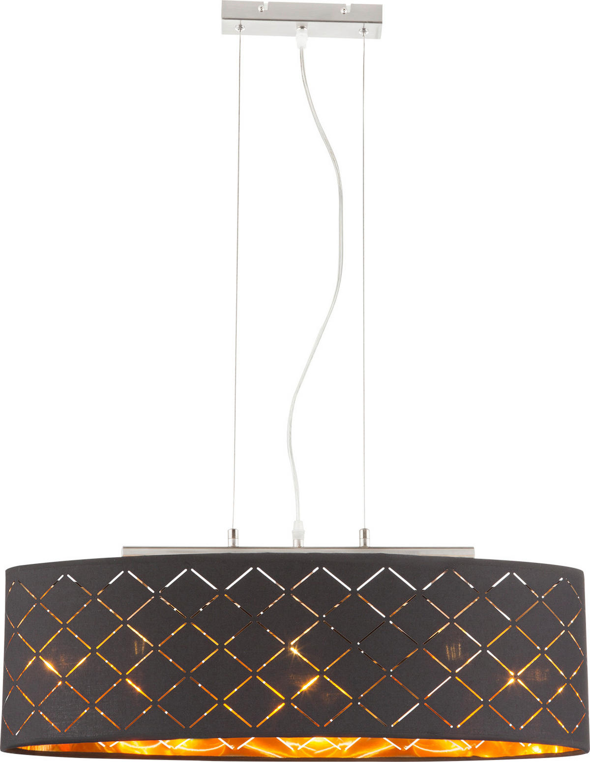 HÄNGELEUCHTE 65/25/140 cm  - Goldfarben/Schwarz, Basics, Textil/Metall (65/25/140cm) - Globo