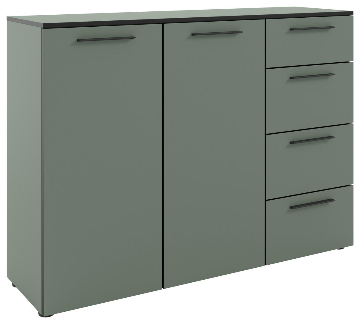 SIDEBOARD Soul  in 135/99,8/40 cm  - Schilfgrün/Schwarz, MODERN, Holzwerkstoff/Kunststoff (135/99,8/40cm)