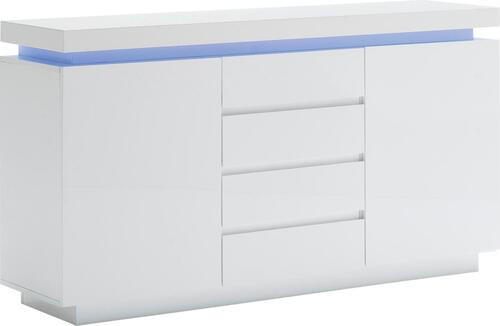 KOMMODE  in 150/81/40 cm  - Weiß Hochglanz, Design, Holzwerkstoff (150/81/40cm)