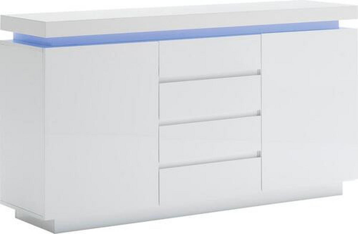 KOMMODE 150/81/40 cm  in Weiss Hochglanz  - Weiss Hochglanz, Design, Holzwerkstoff (150/81/40cm)