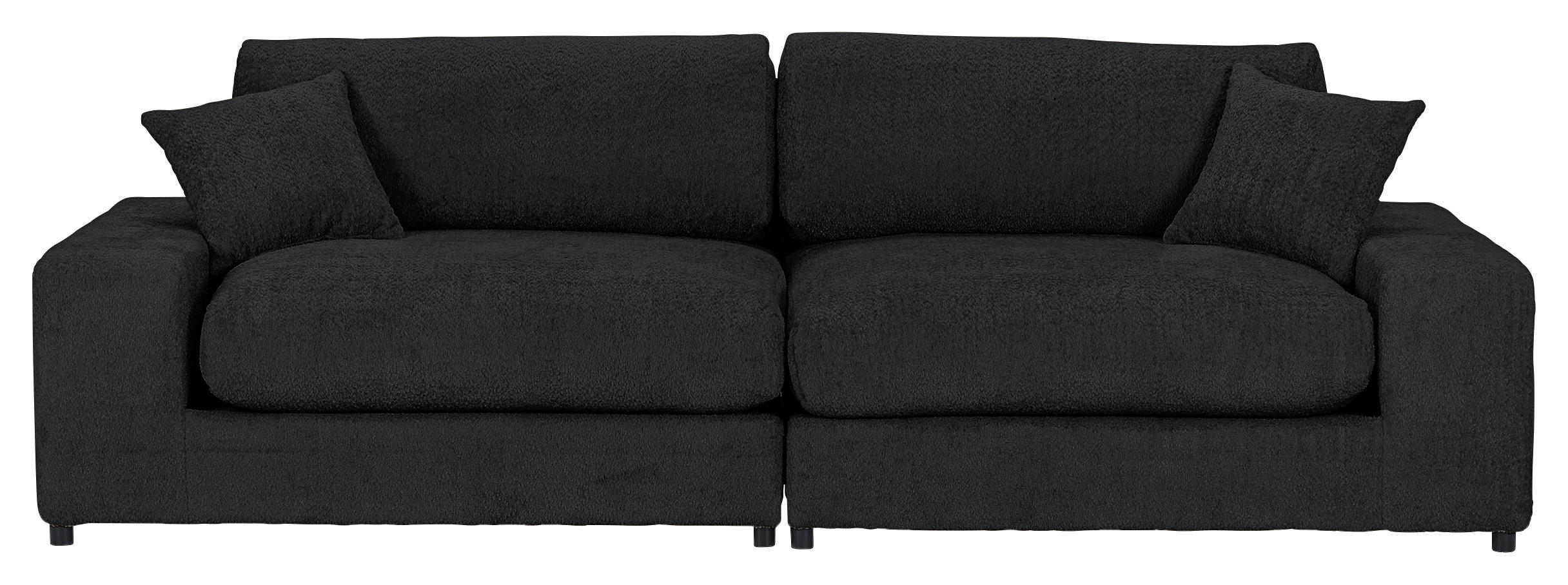 MEGASOFA Struktur, Bouclé Anthrazit  - Anthrazit/Schwarz, Modern, Kunststoff/Textil (270/76/125cm) - Landscape