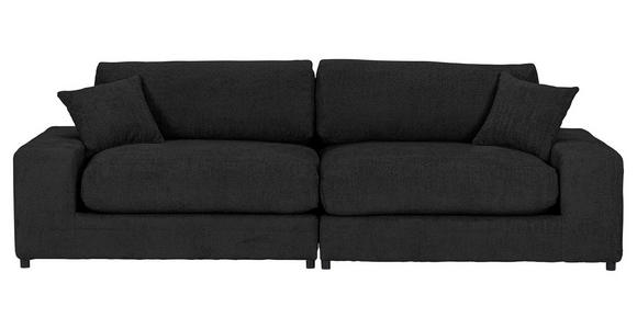 MEGASOFA Struktur, Bouclé Anthrazit  - Anthrazit/Schwarz, MODERN, Kunststoff/Textil (270/76/125cm) - Landscape