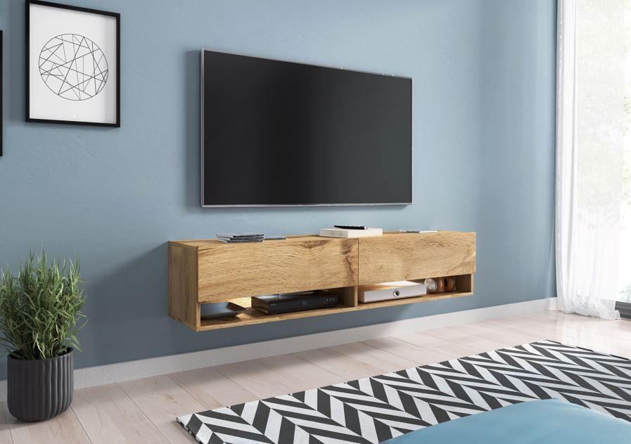 TV-BÄNK Vera II  i 140/30/31 cm  - ek Wotan/grå, Lifestyle, trämaterial/plast (140/30/31cm) - P & B
