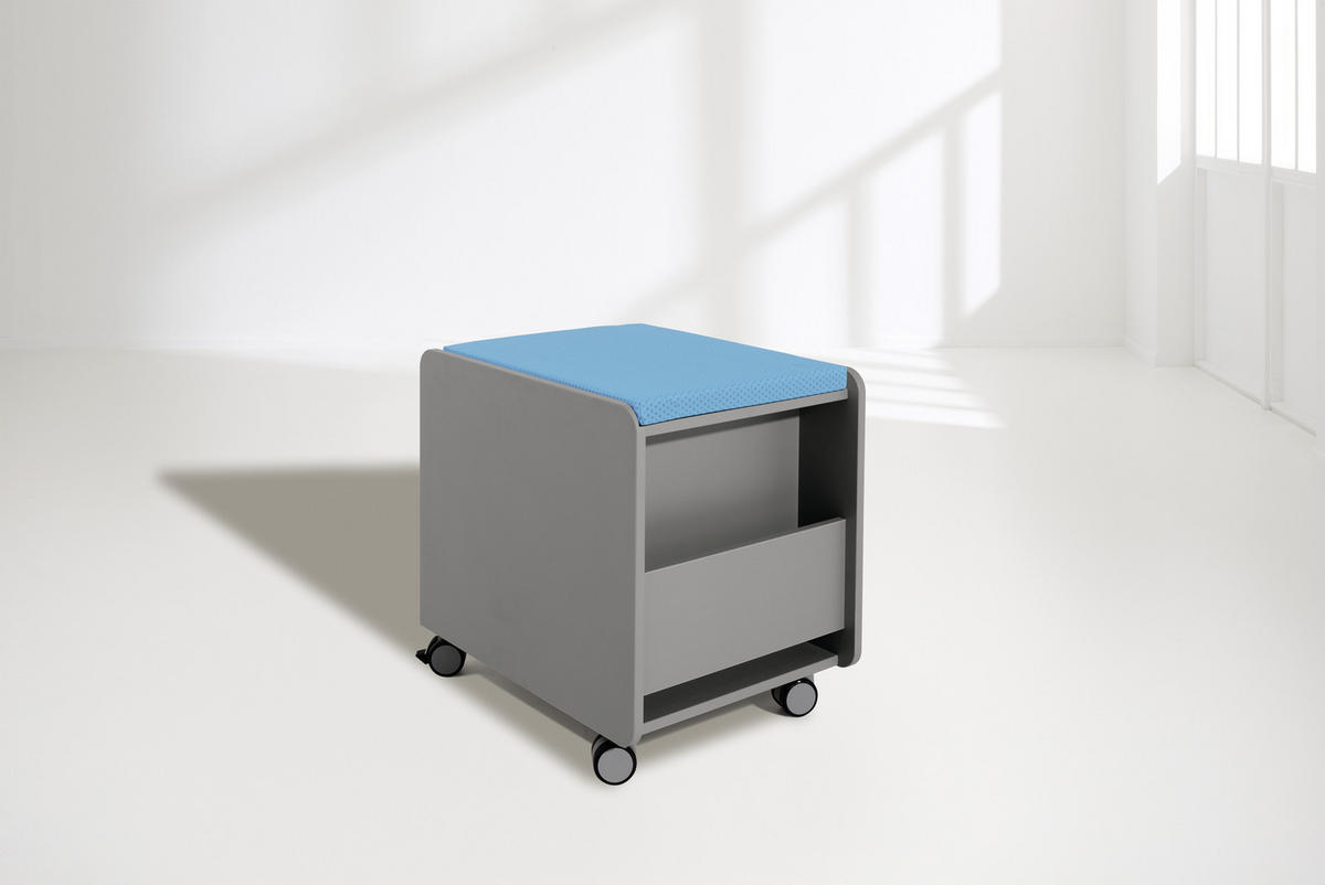 ROLLCONTAINER 44,3/53,7/57,3 cm  - Schieferfarben, Trend, Holzwerkstoff (44,3/53,7/57,3cm) - Paidi